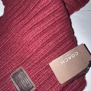 Coach Burgundy Knit Scarf